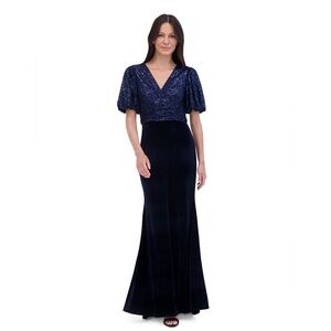 Eliza J Mixed Media Gown